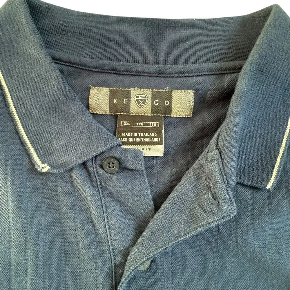 Nike Golf Polo Shirt Mens Size 2XL Dri Fit Short Sleeve Navy Blue Solid